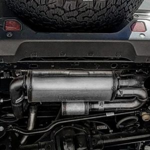 MagnaFlow Exhaust System Kit, Overland Series Axle-Back System, Stainless Steel, With Mufflers, 2-1/2 Inch Pipe Diameter – 19620