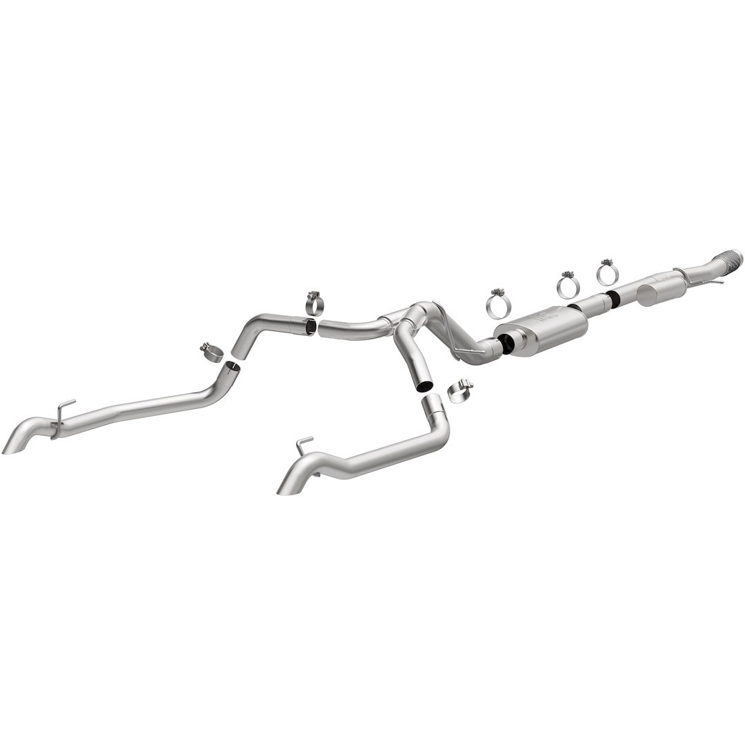 MagnaFlow Exhaust System Kit, Overland Series Cat-Back System, Stainless Steel, With Mufflers, 3-1/2 Inch Pipe Diameter – 19626
