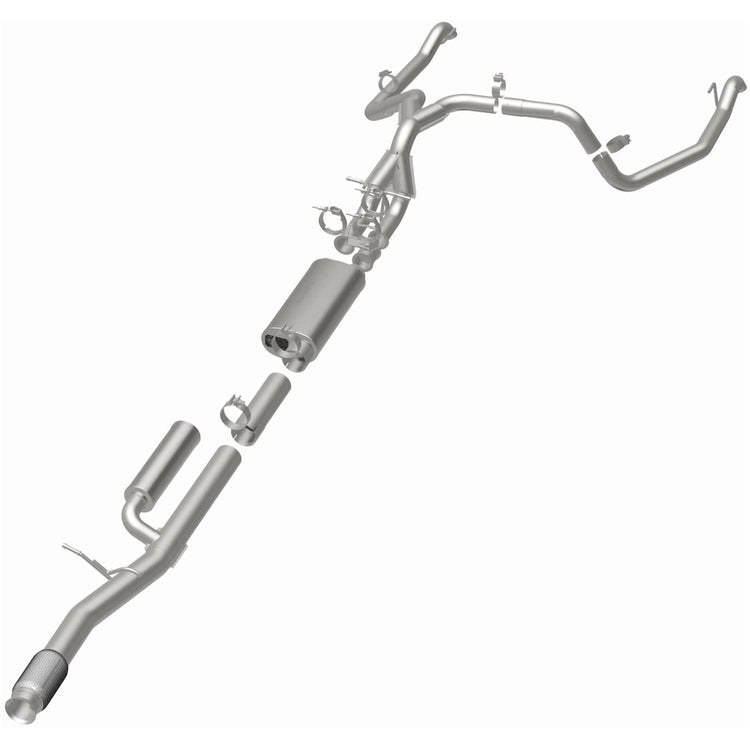 MagnaFlow Exhaust System Kit, Overland Series Cat-Back System, Stainless Steel, With Mufflers, 3-1/2 Inch Pipe Diameter – 19703