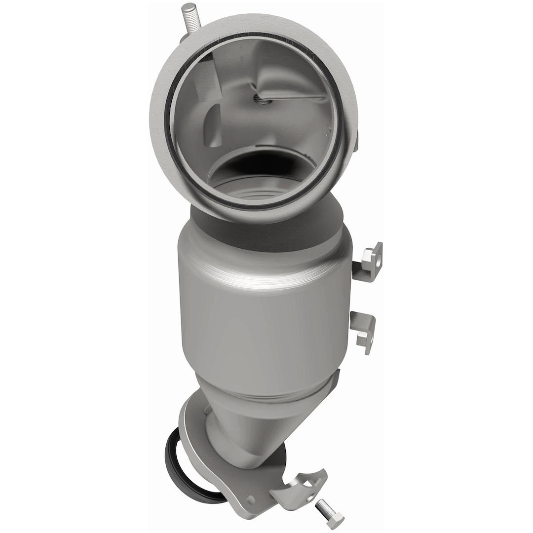 MagnaFlow Catalytic Converter, OEM Grade, Stainless Steel Case, Single Clamp-On Inlet, Single Bolt-On Outlet, 14 Inch Overall Length – 21-112