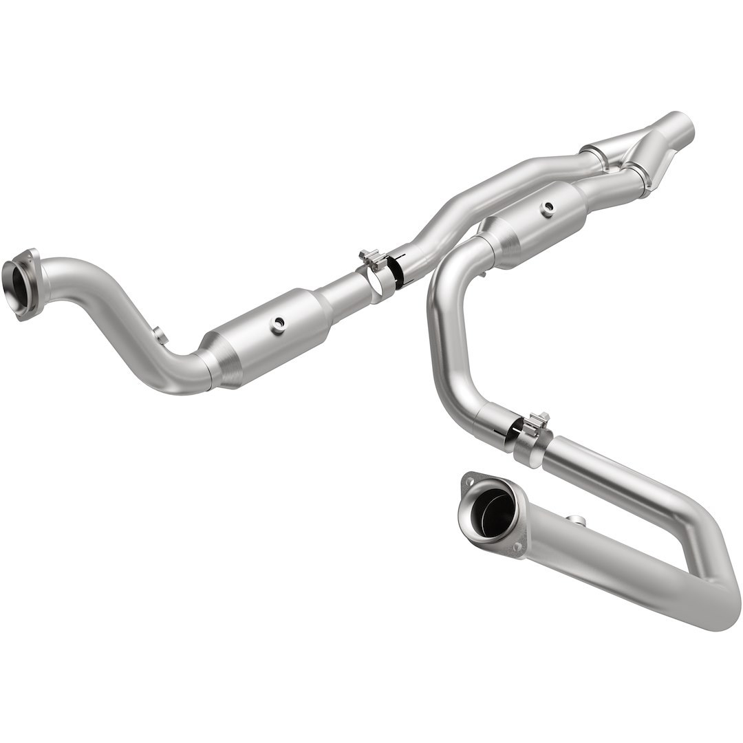 MagnaFlow Catalytic Converter, OEM Grade, Stainless Steel, Bolt-On Inlet, Bolt-On Outlet, 65-1/4 Inch Overall Length, With Clamps – 21-457