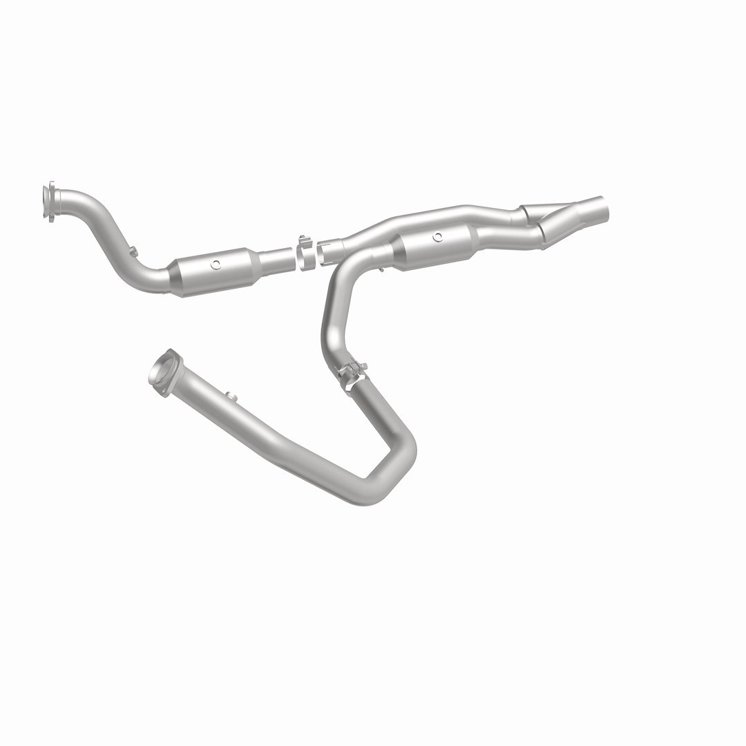 MagnaFlow Catalytic Converter, OEM Grade, Stainless Steel, Bolt-On Inlet, Bolt-On Outlet, 65-1/4 Inch Overall Length, With Clamps – 21-457