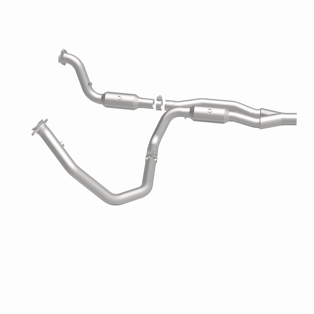 MagnaFlow Catalytic Converter, OEM Grade, Stainless Steel, Bolt-On Inlet, Bolt-On Outlet, 65-1/4 Inch Overall Length, With Clamps – 21-457