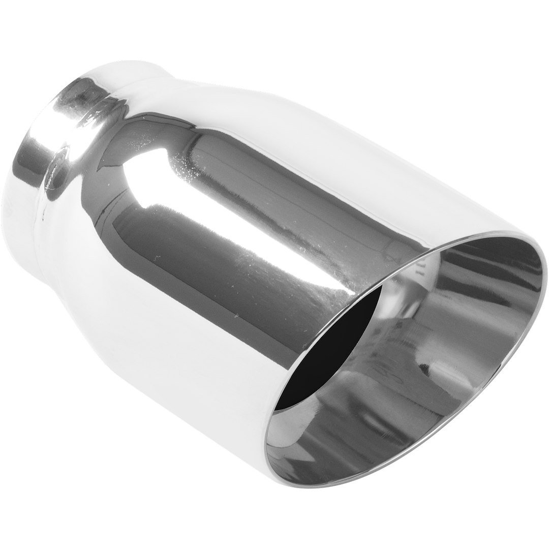 MagnaFlow Exhaust Tail Pipe Tip, 2-1/2 Inch Inside Diameter Inlet, 3-1/2 Inch Outlet, Stainless Steel-Mirror Finish, Round – 35225