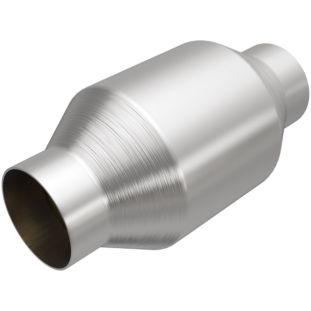 MagnaFlow Catalytic Converter, Universal, 4 Inch Diameter Stainless Steel Case, Single Center 2-1/2 Inch Slip Fit Inlet – 59956