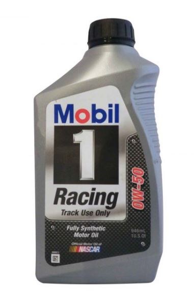 Mobil Oil, SAE 0W-50, Synthetic, 1 Quart Bottle, Single, Track Use Only – 104145