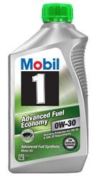 Mobil Oil, SAE 0W-30, Full Synthetic, 1 Quart Bottle, Single, Advanced Fuel Economy – 112746
