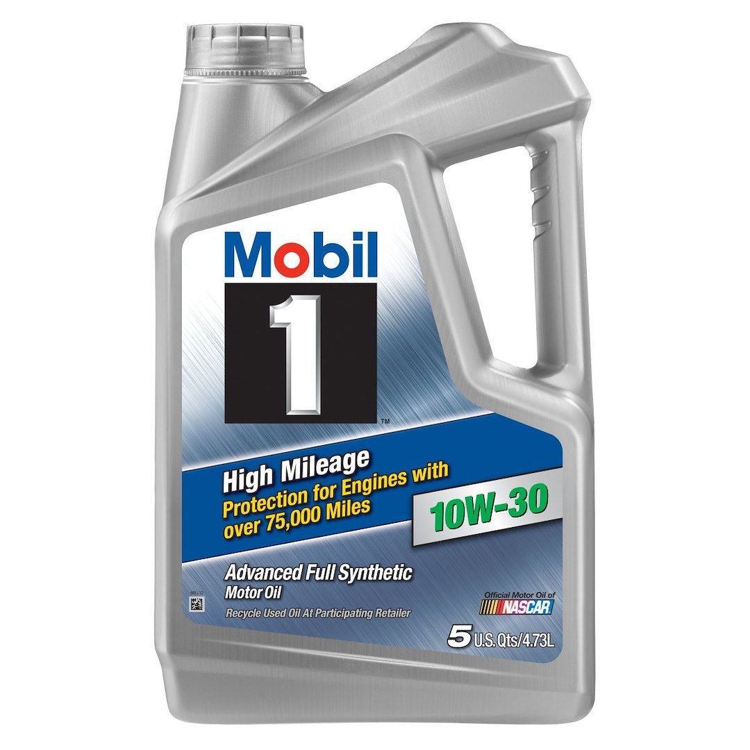 Mobil Oil, SAE 10W30, Full Synthetic, High Mileage, Motor Oil, 5 Quart Jug, Single – 120770