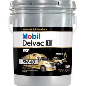 Mobil Oil, Delvac ™ Esp, SAE 5W-40, Synthetic, 5 Gallon Pail, Single – 122265