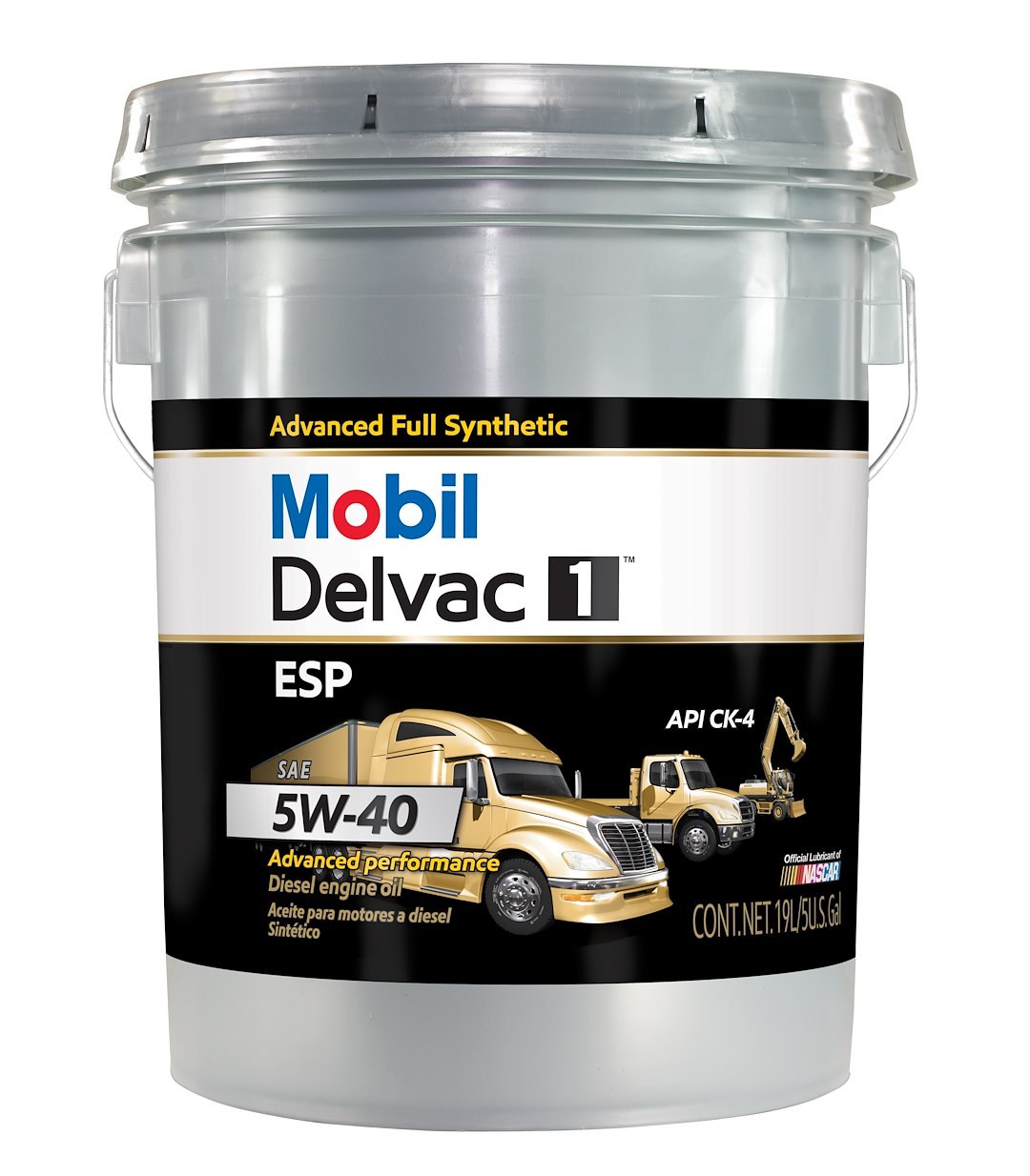 Mobil Oil, Delvac ™ Esp, SAE 5W-40, Synthetic, 5 Gallon Pail, Single – 122265