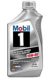 Mobil Oil, SAE 15W-50, Synthetic, 1 Quart Bottle, Single – 122377