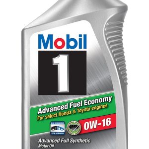 Mobil Oil, SAE 0W-16, Synthetic, Single – 124321