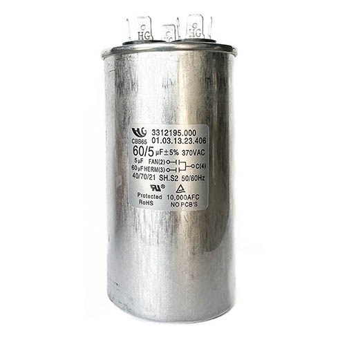M.c.enterprz Air Conditioner Capacitor, Run Capacitor, 60/5 Microfarad (mfd)/ 2-1/2 Inch Diameter X 3-7/8 Inch Tall – 3312195.000MC