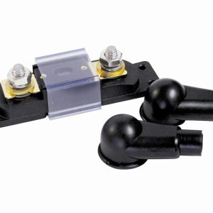 Magnum Fuse Block, 125 Amps, For Battery Bank and Inverter, Anl Style Fuse, With Protective Cover, With 2 Black Rubber Terminal Insulators – ME-125F