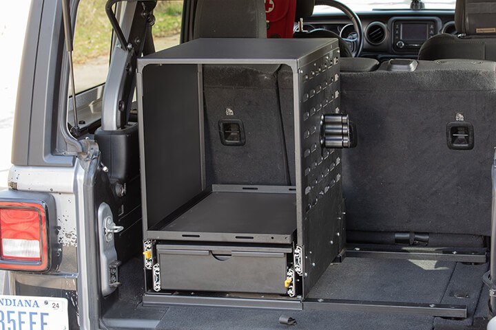 Mor/Ryde Refrigerator Slide Tray Accessory, Enclosure, Use for JP54-038 Refrigerator/ Freezer Slide Tray, With Molle Panel – JP54-076