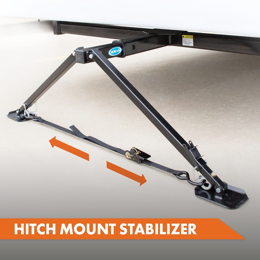 Mor/Ryde Receiver Hitch Mount Trailer Stabilizer, X-Brace, Used to Provide Enhanced Lateral Support to Stabilize Units When Parked – SP54-182