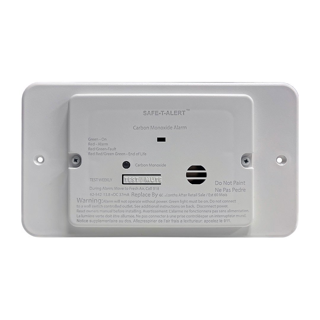 Mti Industry Carbon Monoxide Detector, Safe-T-Alert ™, Flush Mount Detector, Alerts to Leak with Beeping, Without Digital Display – 62-542-WT-TR