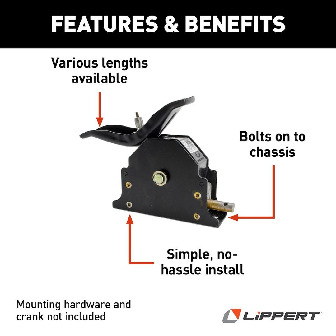 Lippert Components Spare Tire Hoist, For Use with Lippert Under Chassis Storage System, 36 Inch Cable Length, Without Mounting Hardware – 159056