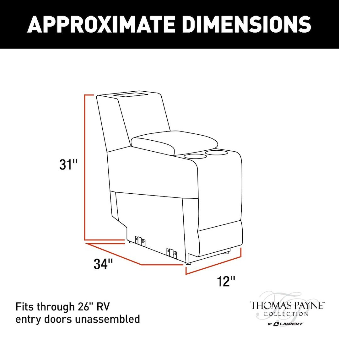Lippert Components Console, Thomas Payne ®, Sofa Center, Seismic Series, 12 Inch Width X 34 Inch Depth X 31 Inch Height, Non-Locking – 2020129322