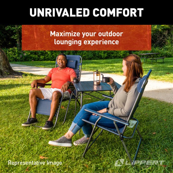 Lippert Components Camping Chair, Stargazer, Camp Chair, 26-3/4 Inch Depth X 29-1/2 Inch Width X 43 Inch Height – 2021000202