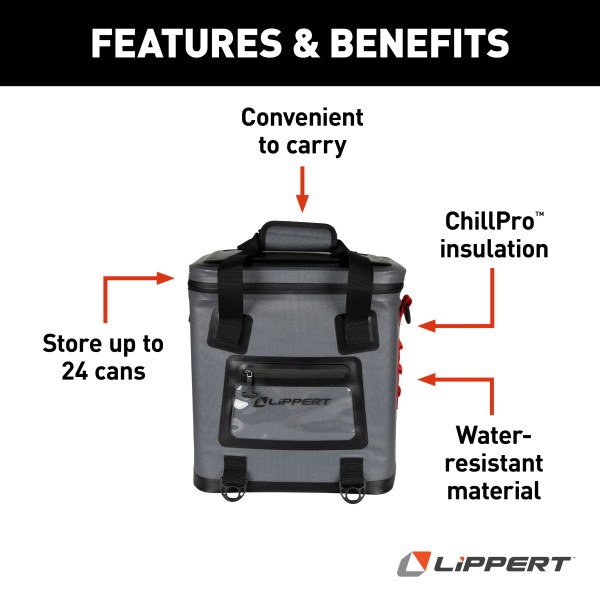 Lippert Components Beverage Cooler, Adventure Pro, 14 Inch Width X 10-1/2 Inch Depth X 15-1/4 Inch Height Outside Dimensions – 2021099915