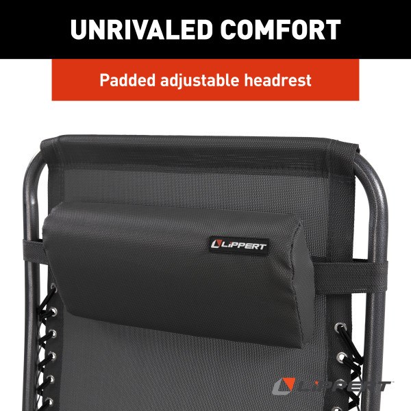 Lippert Components Camping Chair, Stargazer Plus, Zero Gravity Chair, 35-3/4 Inch Depth X 28-3/4 Inch Width X 44-1/4 Inch Height – 2021123287