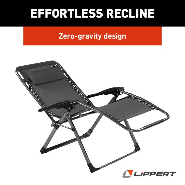 Lippert Components Camping Chair, Stargazer Plus, Zero Gravity Chair, 35-3/4 Inch Depth X 28-3/4 Inch Width X 44-1/4 Inch Height – 2021123287