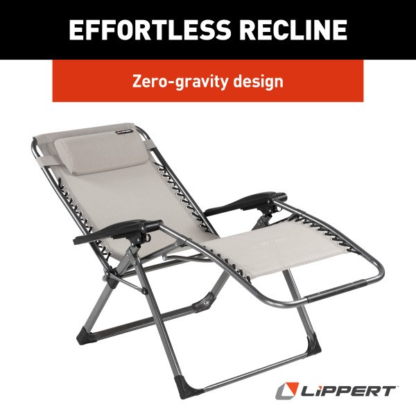 Lippert Components Camping Chair, Stargazer Plus, Zero Gravity Chair, 35-3/4 Inch Depth X 28-3/4 Inch Width X 44-1/4 Inch Height – 2021123288