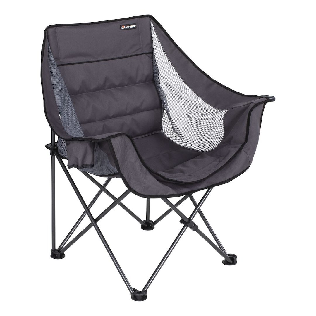 Lippert Components Camping Chair, Camp Chair, 40-1/4 Inch Length X 38-1/4 Inch Height X 27-1/2 Inch Depth, 350 Pound Weight Capacity – 2021128652