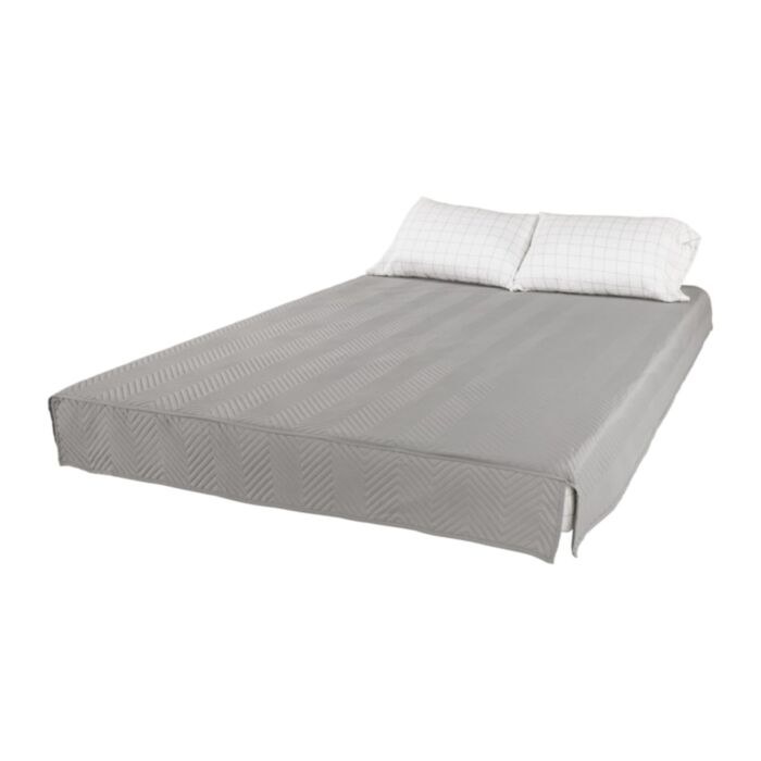 Lippert Components Bed Sheet, Thomas Payne ®, Easy Zzzs ™ Series, Short Queen, Polyester, Gray Checkered – 2022107819