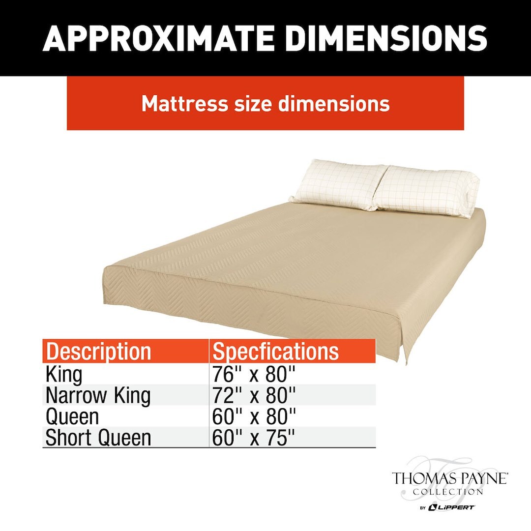 Lippert Components Bed Sheet, Thomas Payne ®, Easy Zzzs ™ Series, Short Queen, Polyester, Tan Checkered – 2022107829