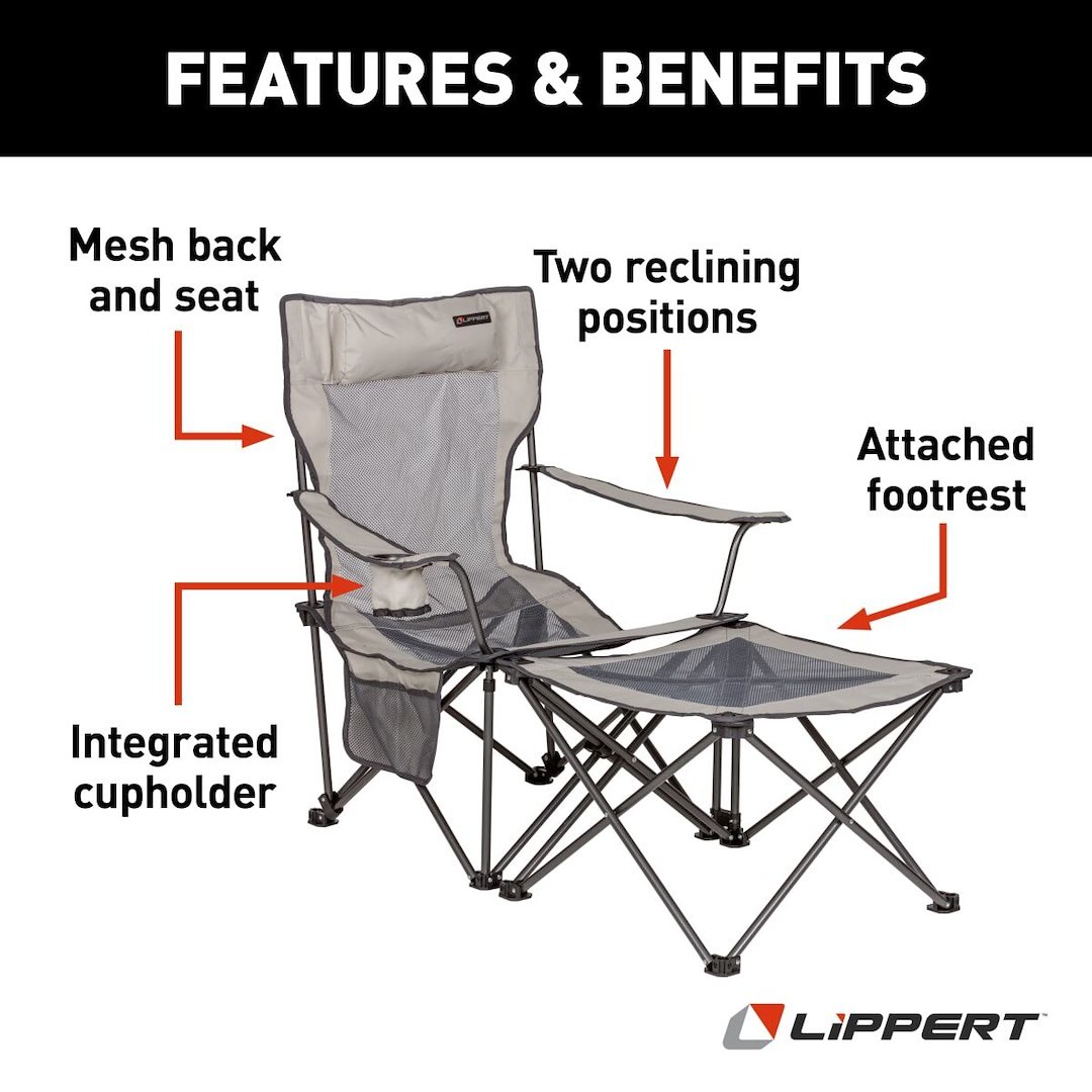 Lippert Components Camping Chair, Sun Soaker ™, 2-Position Reclining Chair – 2022114829