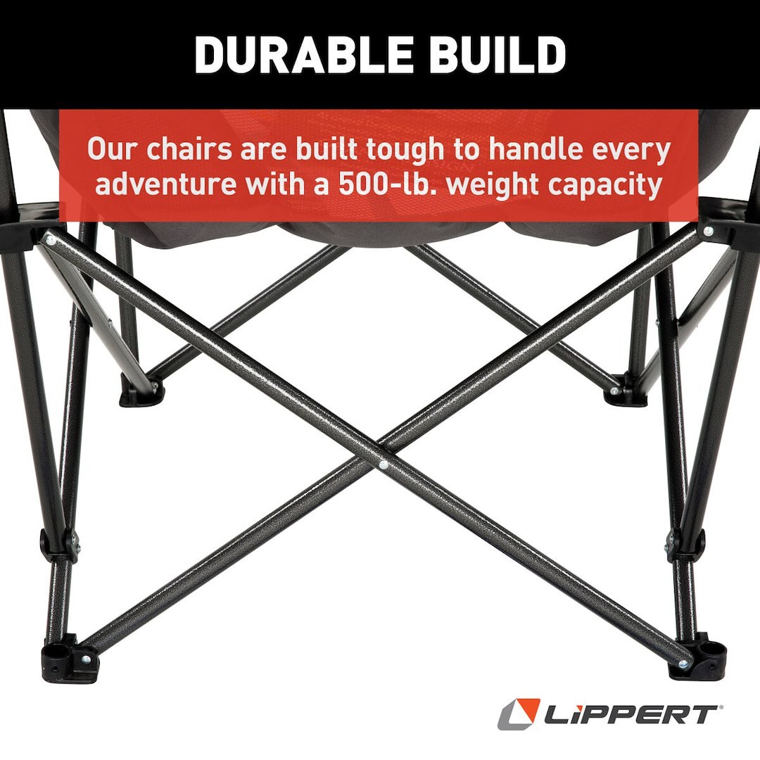 Lippert Components Camping Chair, Big Bear, Camp Chair, 23-1/2 Inch Depth X 38-1/5 Inch Width X 39-1/2 Inch Height – 2023053730