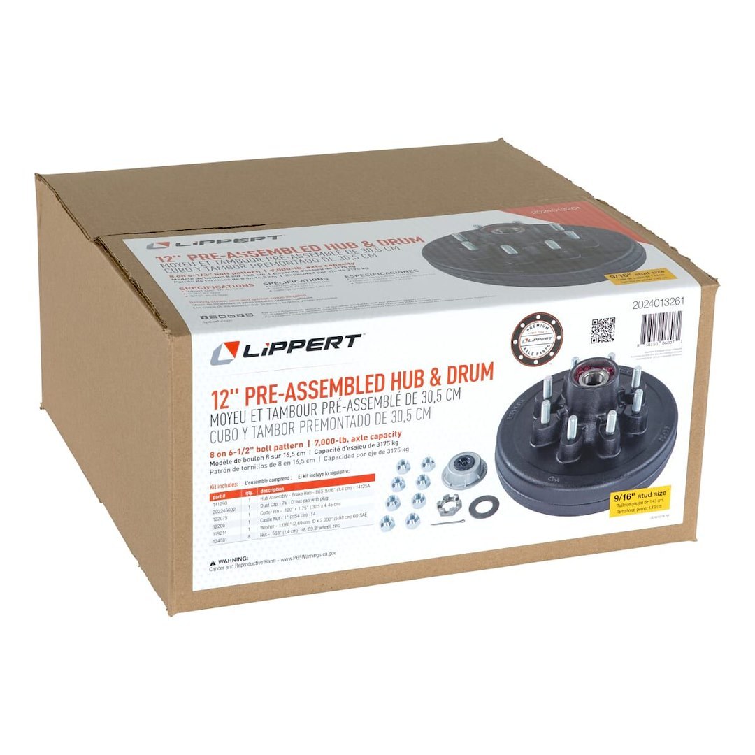 Lippert Components Trailer Brake Hub Assembly, Hub and Drum, Fits Lippert 7000 Pound Axle – 2024013261