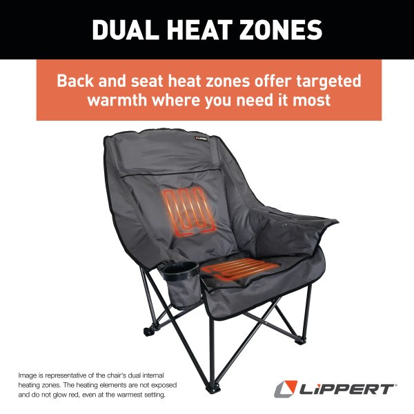 Lippert Components Camping Chair, Big Bear, Camp Chair, 31 Inch Depth X 40 Inch Width X 40.3 Inch Height, 400 Pound Weight Capacity – 2024043334