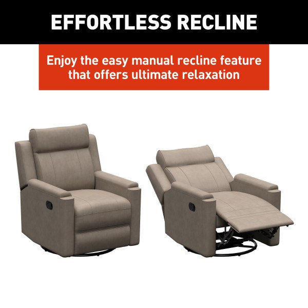 Lippert Components Chair, Thomas Payne ®, Swivel Glider Recliner, 30-1/2 Inch Width X 36-1/2 Inch Depth X 39 Inch Height Overall – 2024044209