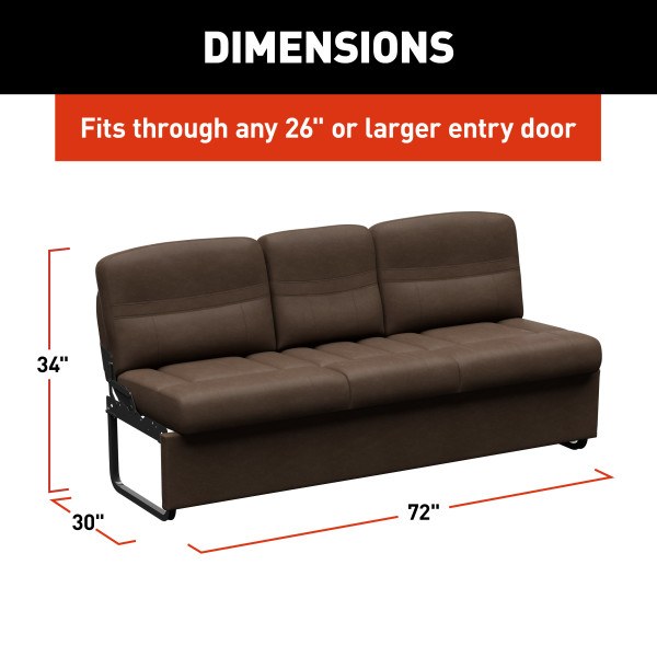 Lippert Components Sofa, Thomas Payne ®, Jackknife Sleeper, 72 Inch Length X 30 Inch Width X 34 Inch Height Overall – 2024044412