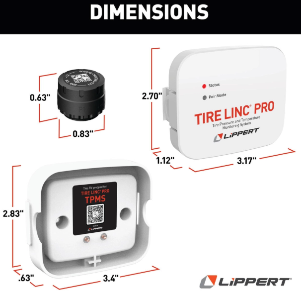Lippert Components Tire Pressure Monitoring System – TPMS, Tire Linc® Pro, Universal, 4 Sensors – 2024115889