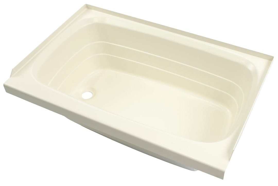 Lippert Components Bathtub, Better Bath, Standard Tub, 24 Inch X 36 Inch, With Threshold, Without Seat, Smooth Floor Surface, Left Hand Drain – 209372