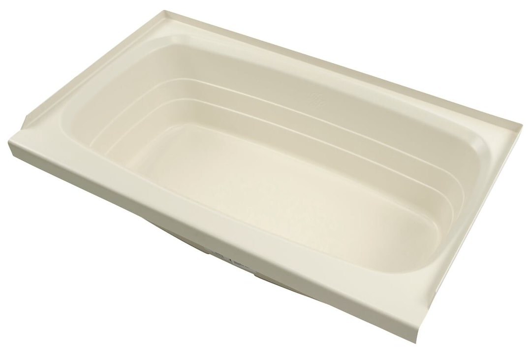 Lippert Components Bathtub, Better Bath, Standard Tub, 24 Inch X 40 Inch, With Threshold, Without Seat, Smooth Floor Surface, Center Drain – 209385