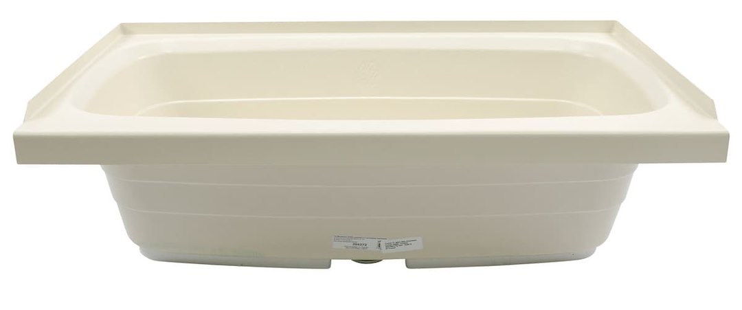 Lippert Components Bathtub, Better Bath, Standard Tub, 24 Inch X 40 Inch, With Threshold, Without Seat, Smooth Floor Surface, Center Drain – 209385