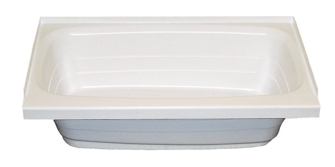 Lippert Components Bathtub, Better Bath, Standard Tub, 24 Inch X 36 Inch, With Threshold, Without Seat, Smooth Floor Surface, Left Hand Drain – 209653