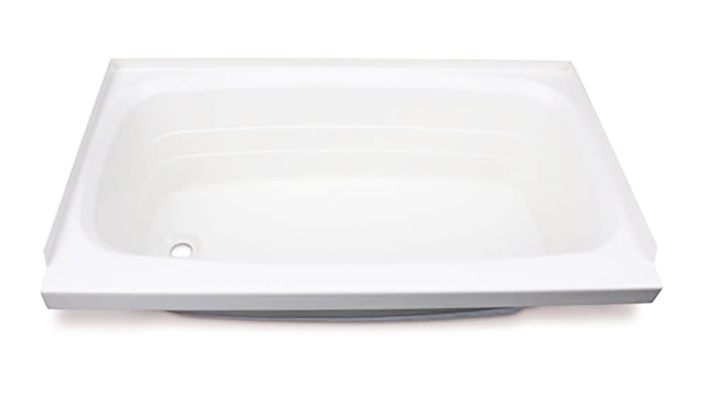Lippert Components Bathtub, Better Bath, Standard Tub, 24 Inch X 46 Inch, With Threshold, Without Seat, Smooth Floor Surface, Left Hand Drain – 209681
