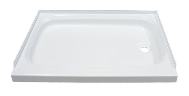 Lippert Components Shower Pan, Better Bath, Rectangular, 24 Inch X 32 Inch, With Threshold, Right Hand Drain, White, ABS – 210371