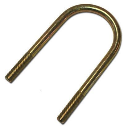 Lippert Components Leaf Spring Axle U Bolt, For 3 Inch Axle Tube, 6-5/8 Inch Length, 9/16 Inch -18 Thread Size, Round, Yellow Zinc – 2139541