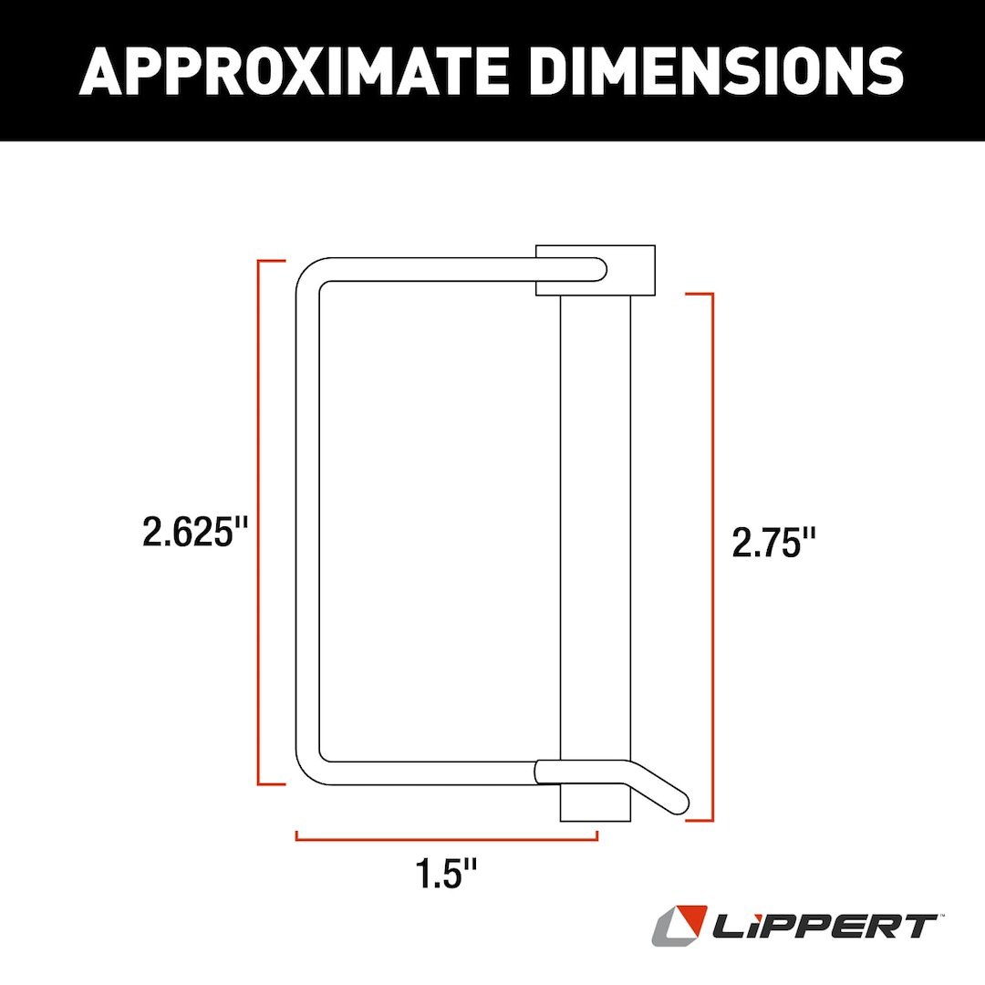 Lippert Components Trailer Coupler Safety Pin Clip, 3/8 Inch Diameter X 3 Inch Legth Pin – 225598