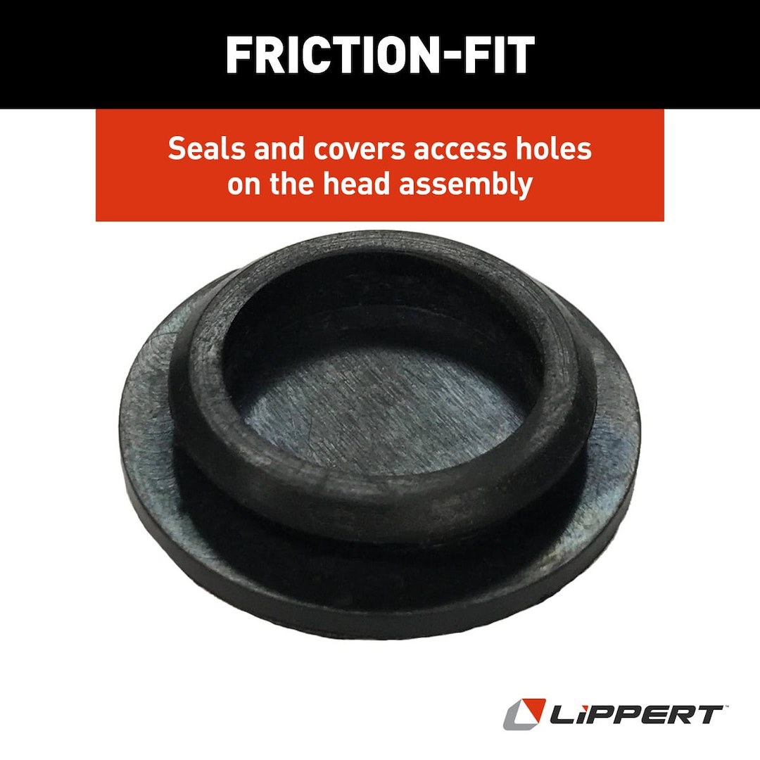 Lippert Components Trailer Tongue Jack Plug, For Use with Lippert Next Generation Power Tongue Jack, Side Plug, Black, Rubber, Single – 225875