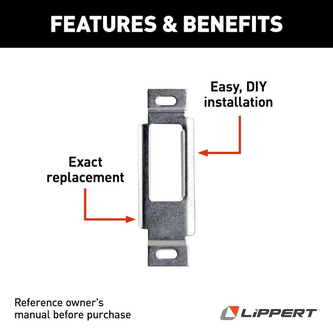 Lippert Components Access Door Latch Cover Plate, For Use with Standard Baggage Doors, Silver – 314301
