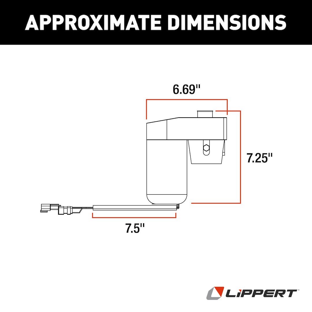 Lippert Components Leveling System Component, Ground Control, Motor Only for Ground Control 3.0 Electric Leveling System 358590 or 675817 – 343758