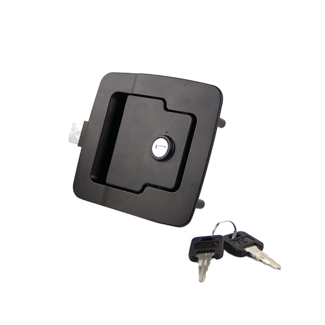 Lippert Components Access Door Latch, Baggage Door, Slam Latch, Paddle Handle, With Key, Black, Single – 346693